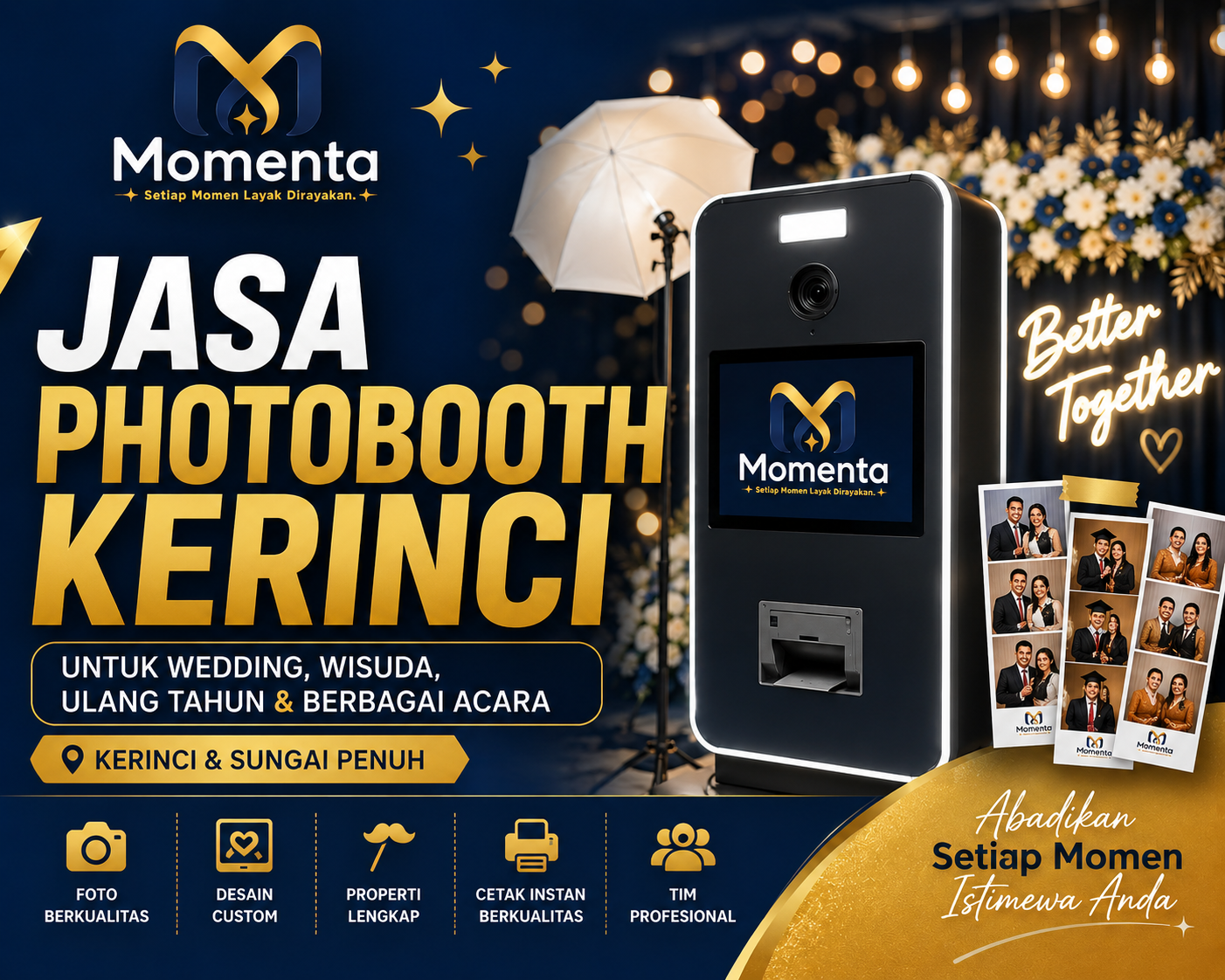 Jasa Photobooth Kerinci untuk Wedding, Wisuda & Event | Momenta