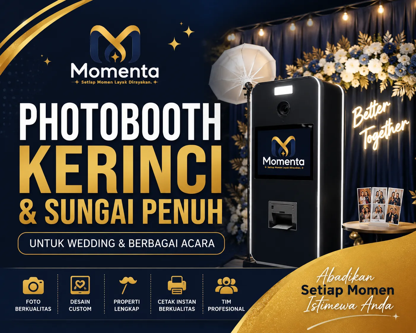 Photobooth Kerinci dan Sungai Penuh untuk wedding dan event