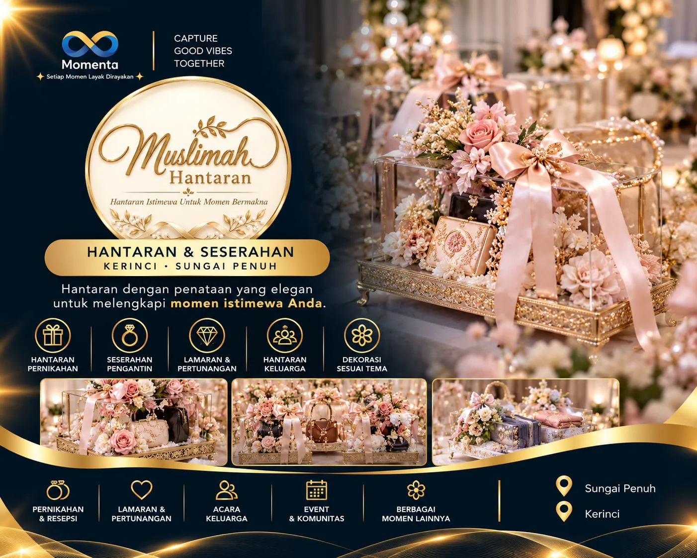 Muslimah Hantaran menyediakan hantaran dan seserahan pernikahan di Kerinci dan Sungai Penuh