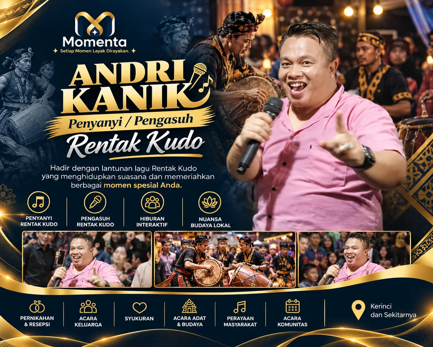 ANDRI KANIK penyanyi atau pengasuh Rentak Kudo